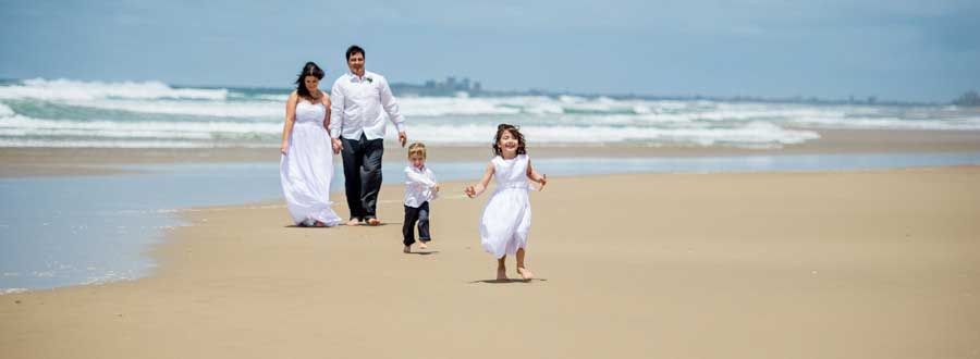 Family on the beach